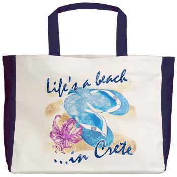 life's a beach in crete beach tote
